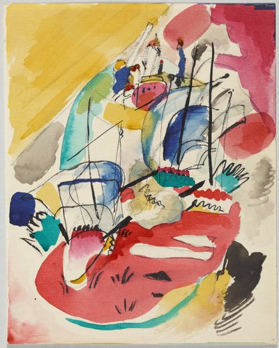 Luonnos "Improvisation 31 (Naval Battle)" tekijältä Wassily Kandinsky
