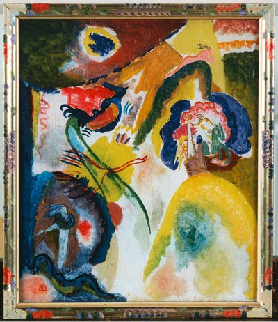 Lasimaalaus, jossa on joutsen tekijältä Wassily Kandinsky