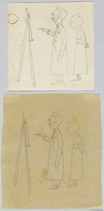 Kandinsky ja Münter maalaustelineen edessä tekijältä Wassily Kandinsky