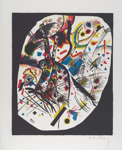 Kleine Welten III (Pienet maailmat III), 1922 (litografia punaisella, sinisellä, keltaisella ja mustalla). tekijältä Wassily Kandinsky