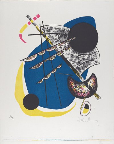 Kleine Welten II (Pienet maailmat II), 1922 (litografia painettu mustalla, punaisella, sinisellä, keltaisella). tekijältä Wassily Kandinsky