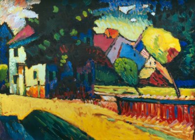 Murnau - maisema vihreällä talolla tekijältä Wassily Kandinsky