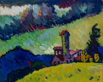 Murnau - Tutkimus "Maisema tornilla" tekijältä Wassily Kandinsky