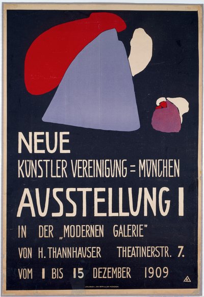 Plakat für die erste Ausstellung der Neuen Künstlervereinigung München tekijältä Wassily Kandinsky
