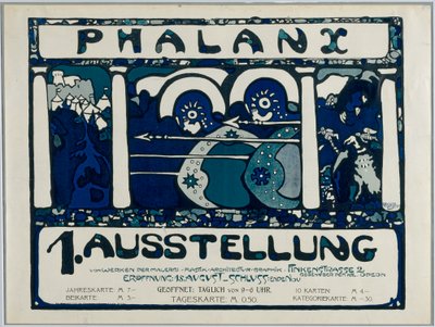 Falangin ensimmäisen näyttelyn juliste tekijältä Wassily Kandinsky