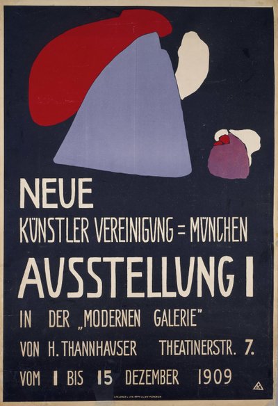 Juliste 1. näyttelyyn Neue Künstlervereinigung München..., 1909. tekijältä Wassily Kandinsky