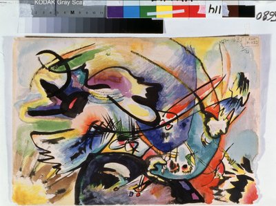 ""Punainen ja musta"" Vassily Kandinskyn (tai Wassily Kandinski tai Kandinskij) maalaus tekijältä Wassily Kandinsky