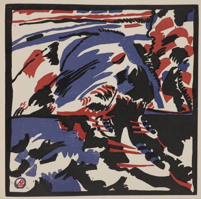 Kaksi naista kuutamoisessa maisemassa tekijältä Wassily Kandinsky