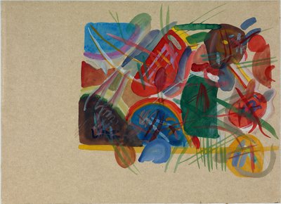 Vesiväri metsällä ja sateenkaarella, 1913. tekijältä Wassily Kandinsky