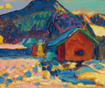 Talvitutkimus vuoren kanssa. 1908 tekijältä Wassily Kandinsky