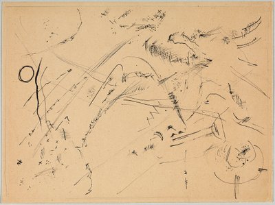 Piirustus "Metsällä ja sateenkaarella" tekijältä Wassily Kandinsky