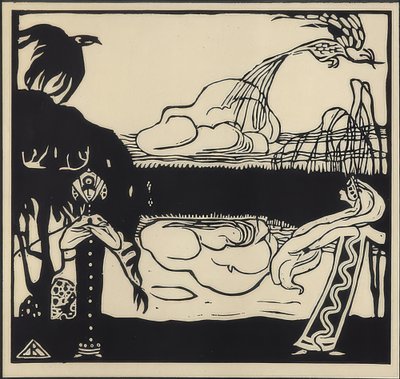 Kaksi lintua. 1907 tekijältä Wassily Kandinsky