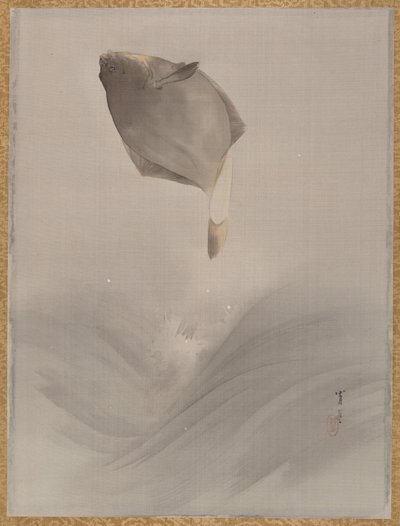 Hyppäävä kala, n. 1887. tekijältä Watanabe Seitei