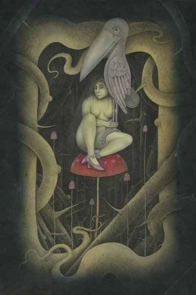 Lintu kädessä, 2007 (sekatekniikka) tekijältä Wayne Anderson