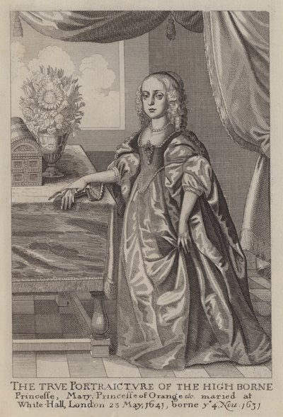 Mary, oranssin prinsessa (etsaus) tekijältä Wenceslaus (after) Hollar