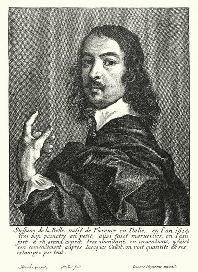 Stefano della Bella, italialainen piirtäjä ja taidegraafikko (kaiverrus) tekijältä Wenceslaus (after) Hollar