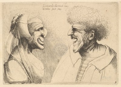 Epämuodostunut pariskunta vastakkain, 1645. tekijältä Wenceslaus Hollar