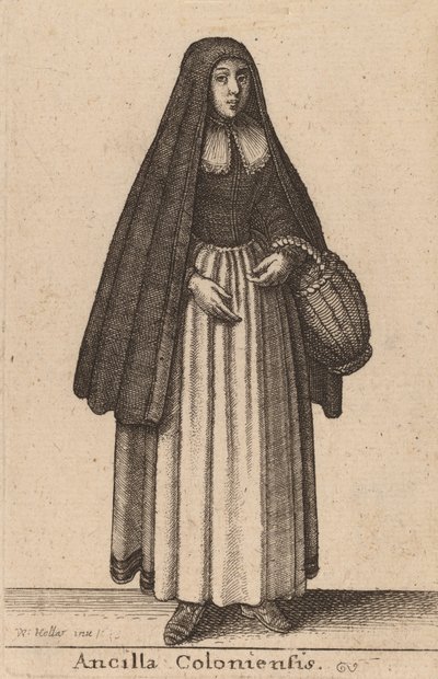 Kölnin piika, 1643. tekijältä Wenceslaus Hollar