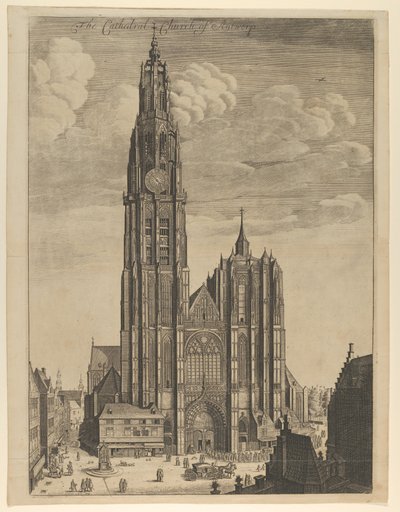 Antwerpenin katedraalin esite Tvrris Ecclesiae Cathedralis, 1649, 1649. tekijältä Wenceslaus Hollar
