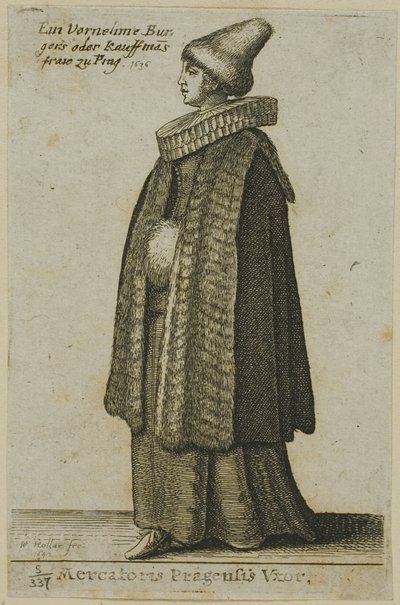 Laadukas boheemi nainen tekijältä Wenceslaus Hollar