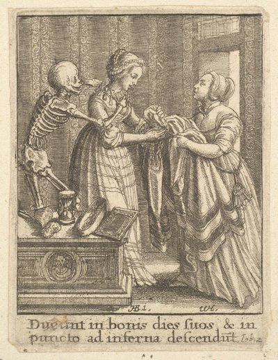 Morsian, Kuolemantanssista, 1651. tekijältä Wenceslaus Hollar