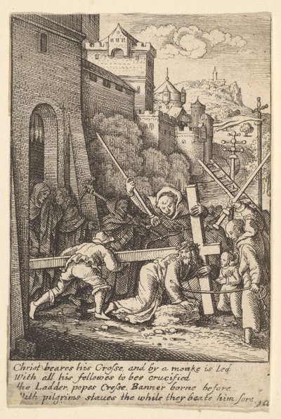 Ristin kantaminen, 1625-77. tekijältä Wenceslaus Hollar