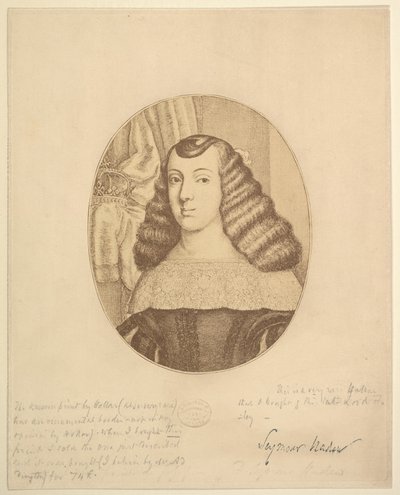 Katariina, Portugalin prinsessa, 1661. tekijältä Wenceslaus Hollar