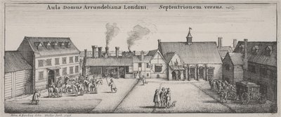 Arundel-talon piha pohjoisesta tekijältä Wenceslaus Hollar