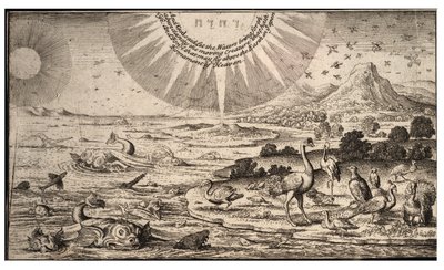 Lintujen ja kalojen luominen. Valtio 1 tekijältä Wenceslaus Hollar