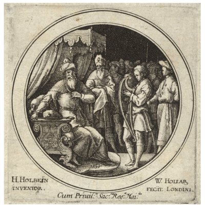 Daavid Saulin edessä. Valtio 2 tekijältä Wenceslaus Hollar