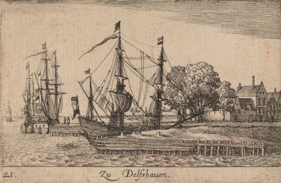 Delftin satama, 1635. tekijältä Wenceslaus Hollar