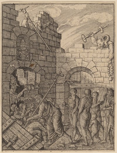 Laskeutuminen helvettiin tekijältä Wenceslaus Hollar