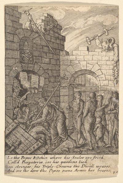 Laskeutuminen helvettiin, 1625-77. tekijältä Wenceslaus Hollar