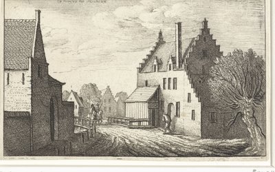Carrer del poble a Hemsen prop de Malines Vistes de ciutats europees (títol de la sèrie) acabat tekijältä Wenceslaus Hollar