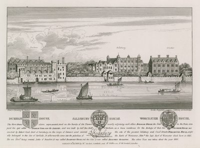 Durham House, Salisbury House ja Worcester House tekijältä Wenceslaus Hollar