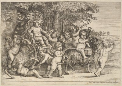 Yksitoista poikaa ja kolme vuohta, 1625-77. tekijältä Wenceslaus Hollar