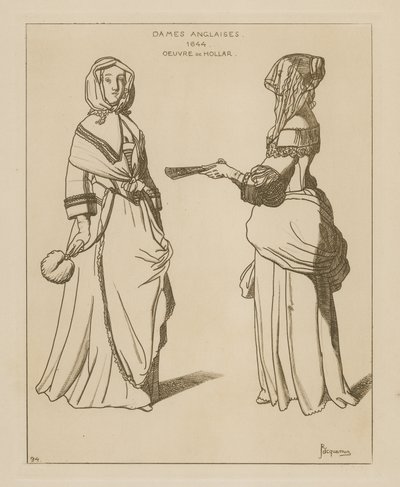 Englantilaiset naiset, 1644 tekijältä Wenceslaus Hollar