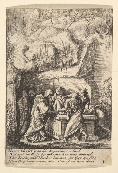 Hautaus, 1625-77. tekijältä Wenceslaus Hollar