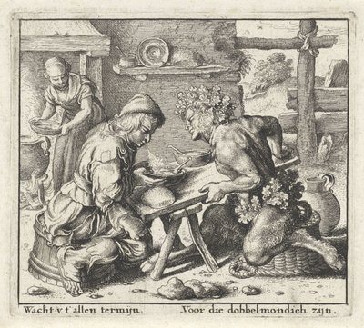 Fable satyrista ja talonpojasta Fables (sarjan nimi) tekijältä Wenceslaus Hollar