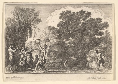 Viisi satyyriä ja kaksi nymfiä, 1650. tekijältä Wenceslaus Hollar