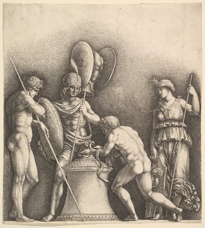 Neljä klassista hahmoa pakanauhri, 1638. tekijältä Wenceslaus Hollar