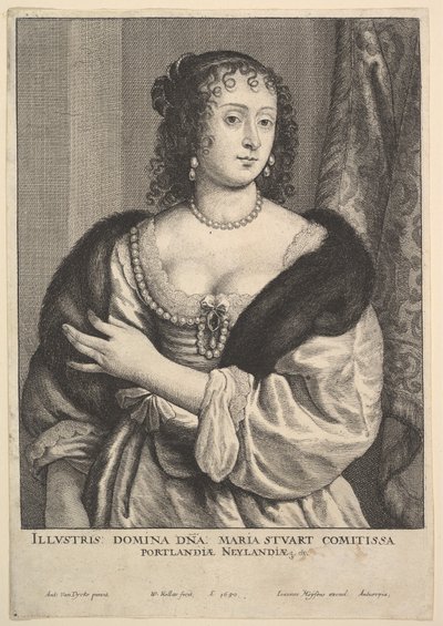 Frances Stuart, Portlandin kreivitär, 1650. tekijältä Wenceslaus Hollar