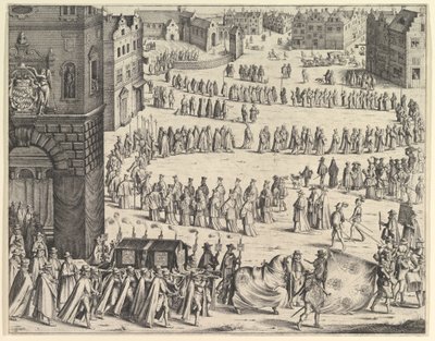 Kenraali Johann Baptista von Taxisin hautajaiset, 1645. tekijältä Wenceslaus Hollar