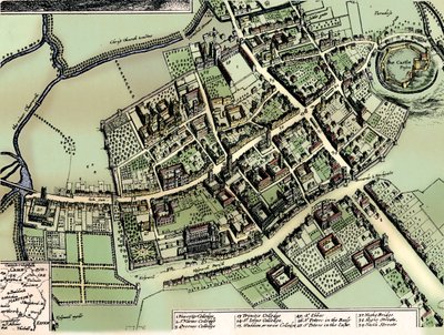 Hollarsin suunnitelma Oxfordista, c1643 tekijältä Wenceslaus Hollar