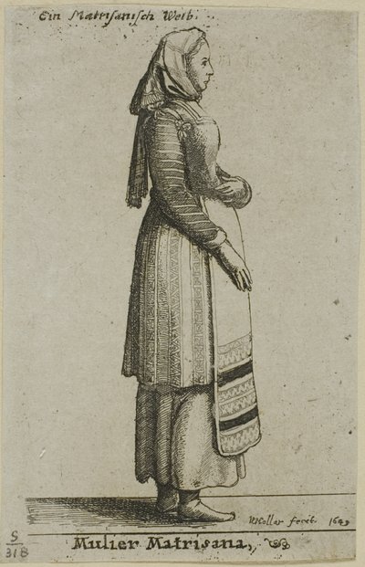 Unkarilainen nainen tekijältä Wenceslaus Hollar
