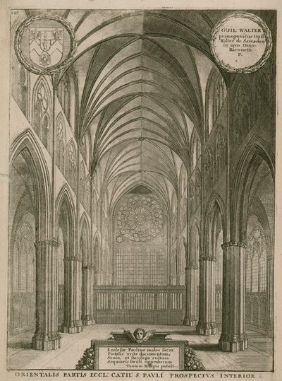 Pyhän Paavalin katedraalin sisustus, Lontoo tekijältä Wenceslaus Hollar
