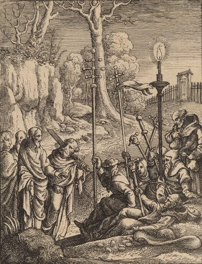Jeesus kohtaa vastustajansa. tekijältä Wenceslaus Hollar