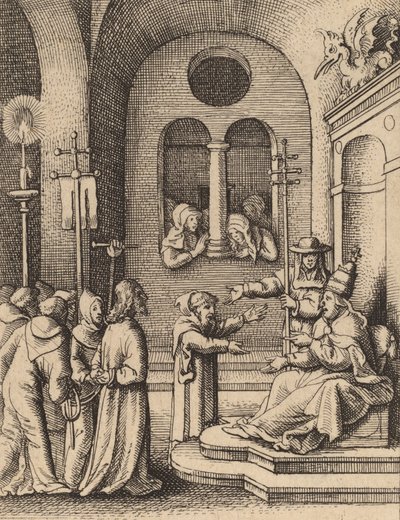 Jeesus taas ennen Kaifasta. tekijältä Wenceslaus Hollar