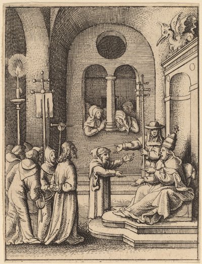 Jeesus taas ennen Kaifasta tekijältä Wenceslaus Hollar