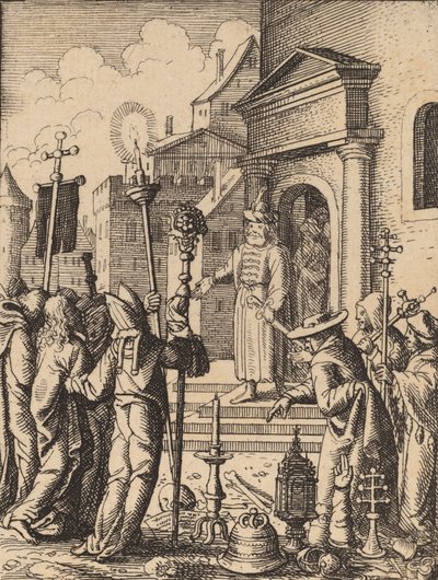Jeesus Pilatuksen edessä. tekijältä Wenceslaus Hollar